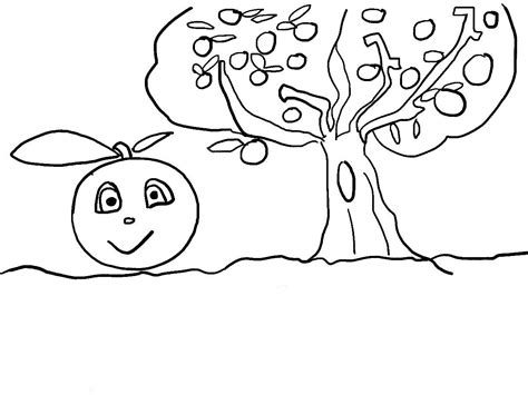 Desenho de Laranjeira no bosque para colorir   Tudodesenhos