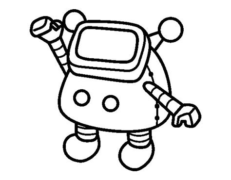 Desenho de Robô agitando para Colorir   Colorir.com