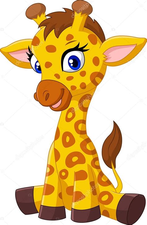 Desenhos animados bebê girafa sentada — Vetor de Stock ...