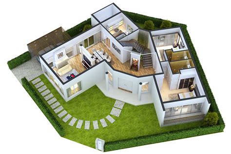 Detailed House floor 1 Cutaway 3D Model MAX OBJ | CGTrader.com