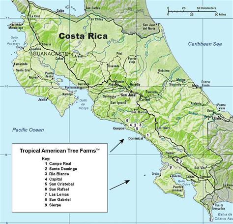 Detailed relief map of Costa Rica. Costa Rica detailed ...