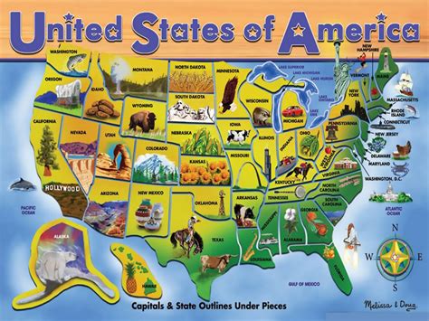 Detailed tourist illustrated map of the United States of ...