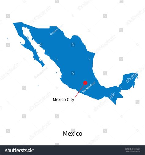 Detailed Vector Map Mexico Capital City Stock Vector ...