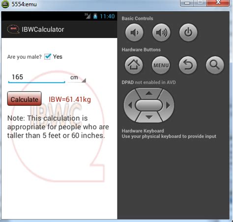 Develop Android Apps: Ideal Body Weight Calculator