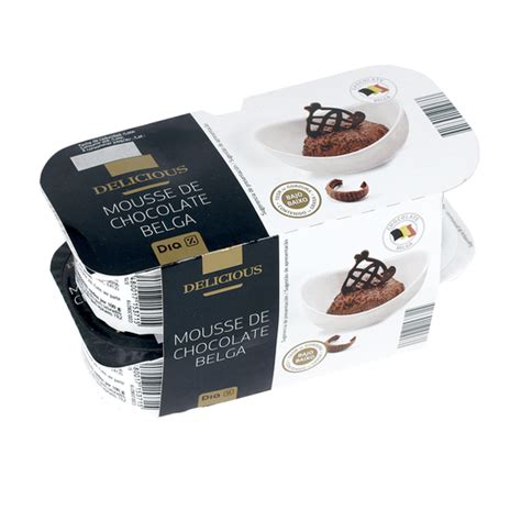 DIA DELICIOUS mousse de chocolate belga pack 4 unidades 60 ...