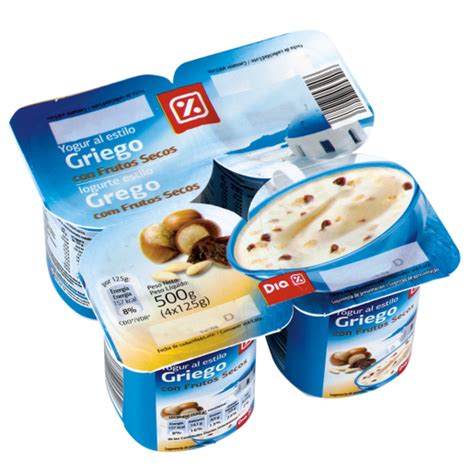 DIA yogur griego con frutos secos pack 4 unidades 125 g ...