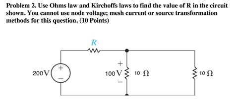 Diagram : Use Ohms Law And Kirchhoffs Laws To Find The ...