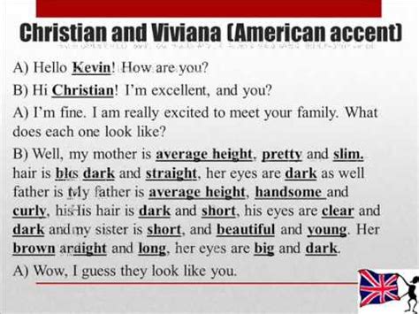 Dialogue 5   Physical description  American vs British ...