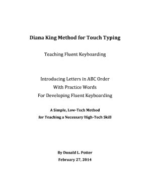 Diana King Touch Typing   Fill Online, Printable, Fillable ...