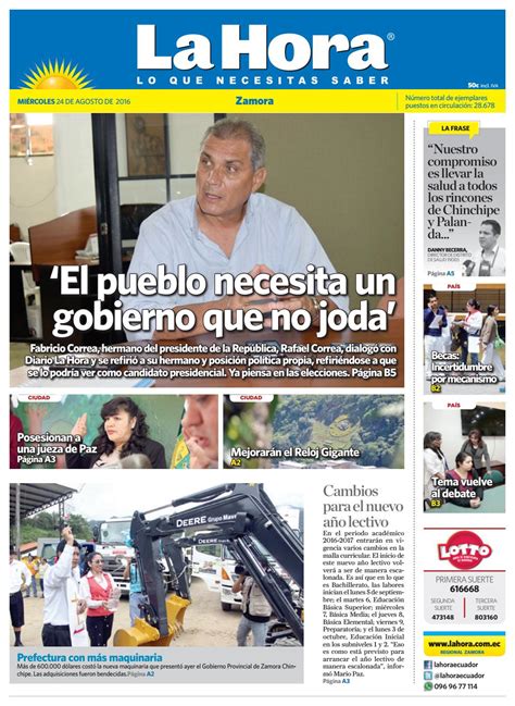 Diario la hora zamora 24 de agosto 2016 by Diario La Hora ...