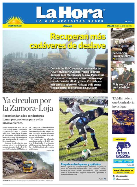 Diario La Hora Zamora 26 de Enero 2013 by Diario La Hora ...