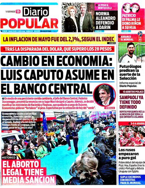 Diario Popular, viernes 15 de junio de 2018 – RITMO