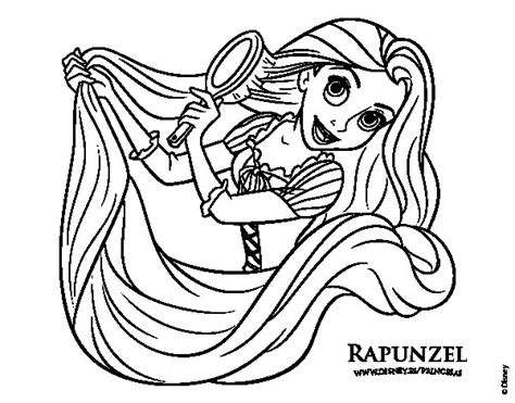 Dibuix de Enredados Rapunzel pentinantse per Pintar on ...