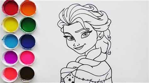 Dibujar y Colorea Elsa Frozen de Araco Iris   Dibujos Para ...