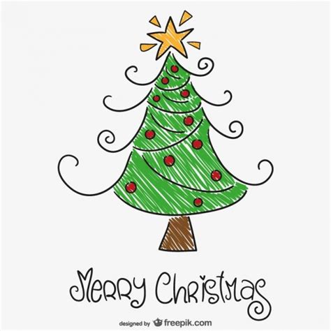Dibujo a color de árbol de Navidad | Descargar Vectores gratis