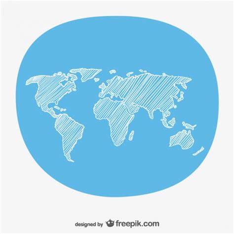 Dibujo a mano mapa del mundo | Descargar Vectores gratis
