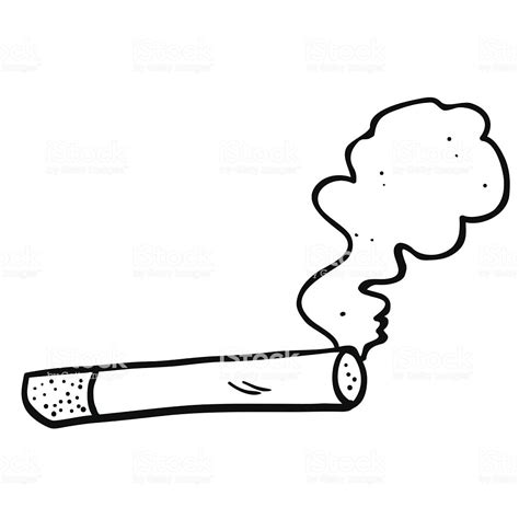 Dibujo Animado En Blanco Y Negro Fumar Cigarrillo   Arte ...