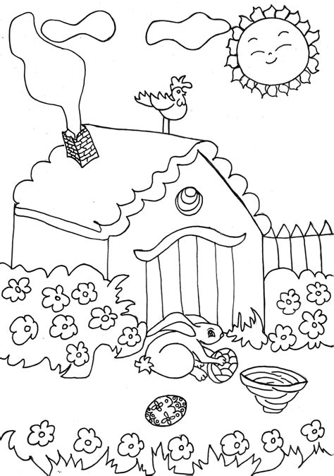 Dibujo colorear the bunny s home   Dibujo de Primavera ...