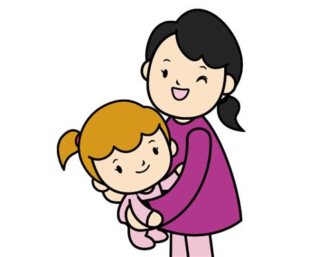 Dibujo de Abrazo con mamá pintado por en Dibujos.net el ...