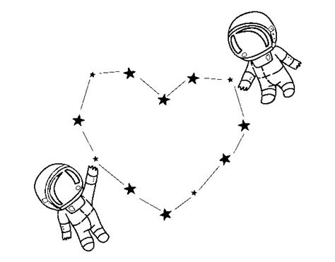 Dibujo de Amor en el espacio para Colorear   Dibujos.net