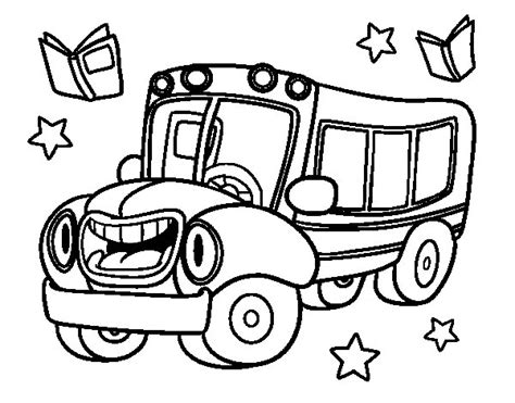 Dibujo de Autobús animado para Colorear   Dibujos.net