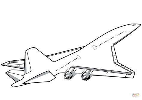 Dibujo de Avión de pasajeros   Concorde para colorear ...