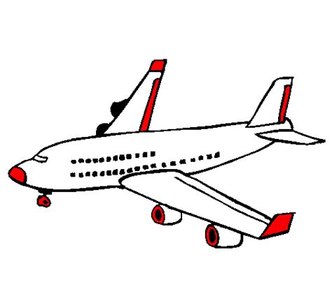 Dibujo de Avión de pasajeros pintado por + colores en ...