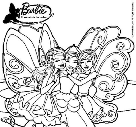 Dibujo de Barbie y sus amigas en hadas para Colorear ...