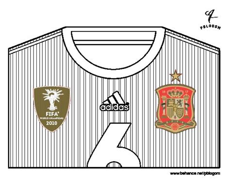 Dibujo de Camiseta del mundial de fútbol 2014 de España ...