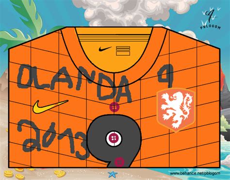 Dibujo de Camiseta del mundial de fútbol 2014 de Holanda ...