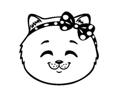 Dibujo de Cara de gatita feliz para Colorear   Dibujos.net