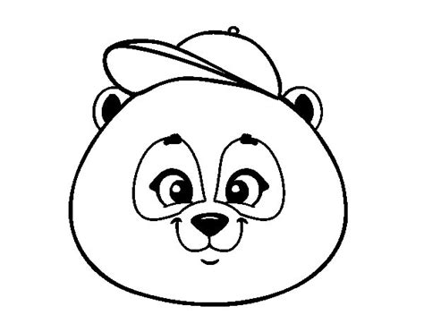 Dibujo de Cara de oso panda con gorro para Colorear ...