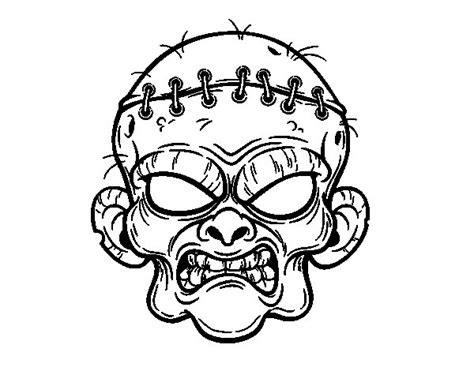 Dibujo de Cara de zombie para Colorear   Dibujos.net