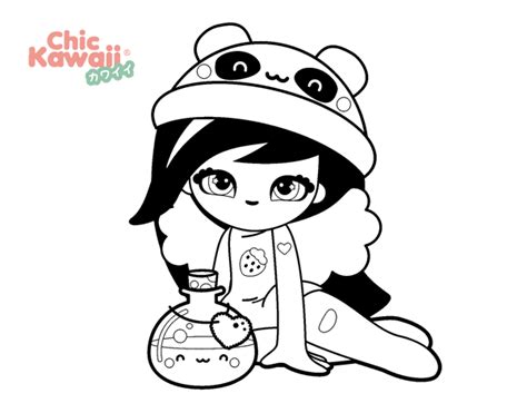 Dibujo de Chica Kawaii para Colorear   Dibujos.net