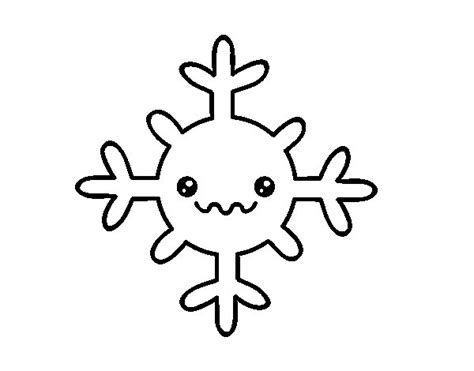 Dibujo de Copo de nieve kawaii para Colorear   Dibujos.net