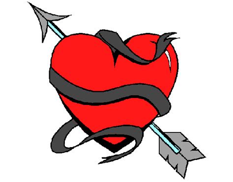 Dibujo de Corazón con flecha pintado por en Dibujos.net el ...