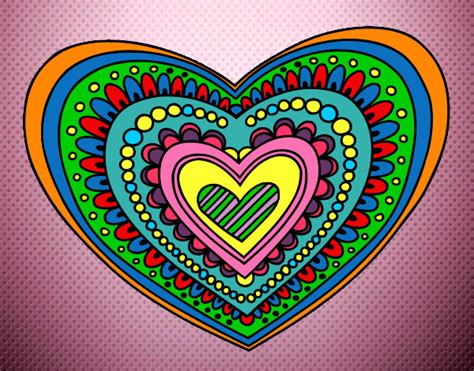 Dibujo de corazon de colores pintado por Haso en Dibujos ...