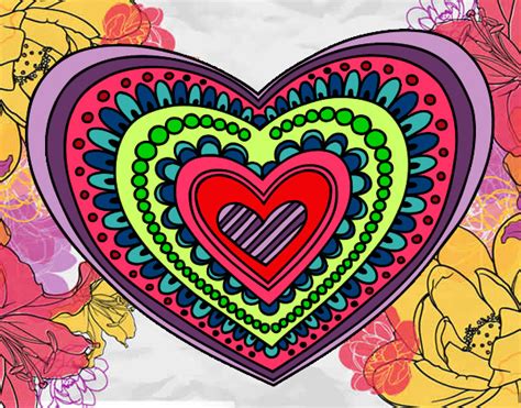 Dibujo de corazones de colores pintado por Mariass en ...