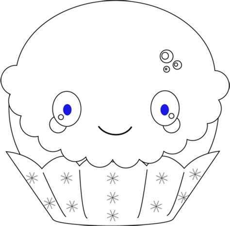 Dibujo de Cupcake de Navidad Kawaii para colorear ...