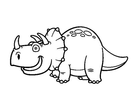 Dibujo de Dino Triceratops para Colorear   Dibujos.net