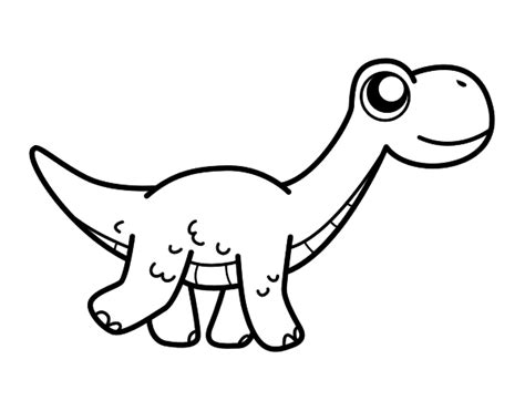 Dibujo de Diplodocus feliz para colorear | Dibujos de ...