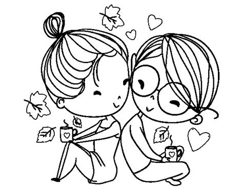 Dibujo de Dos jóvenes enamorados para Colorear   Dibujos.net