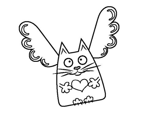 Dibujo de Gato Cupido para Colorear   Dibujos.net