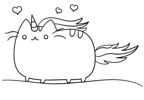 Dibujo de Gato Unicornio Kawaii para colorear | Dibujos ...