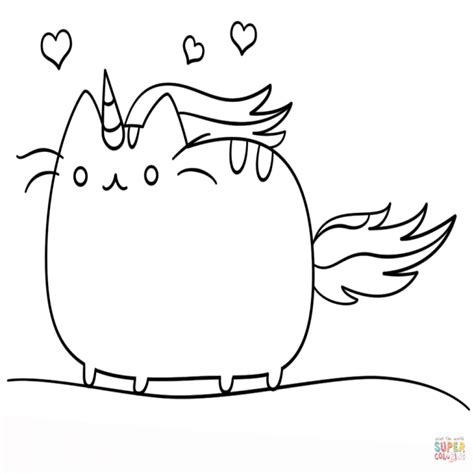 Dibujo De Gato Unicornio Kawaii Para Colorear Dibujos Para ...