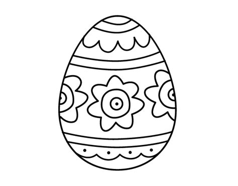 Dibujo de Huevo de Pascua con flores para colorear | Tazas ...