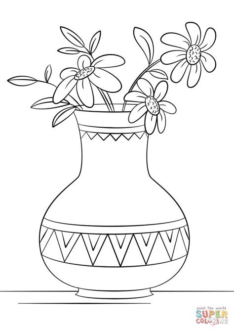 Dibujo de Jarrón de flores para colorear | Dibujos para ...