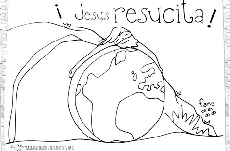Dibujo de Jesús resucitando   Manualidades Infantiles
