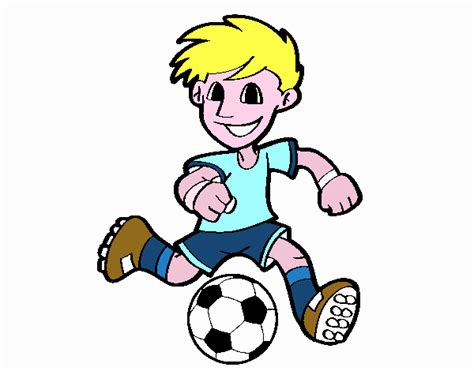 Dibujo de Jugador de fútbol con balón pintado por en ...