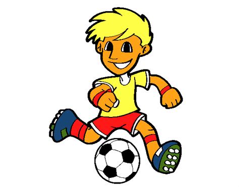 Dibujo de Jugador de fútbol con balón pintado por en ...